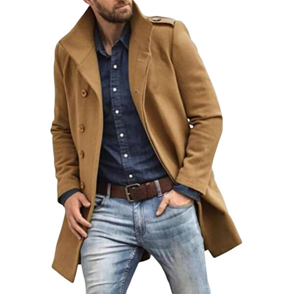 European Style Woolen Men's Coat Autumn And Winter New Thickened Coat - Image 2